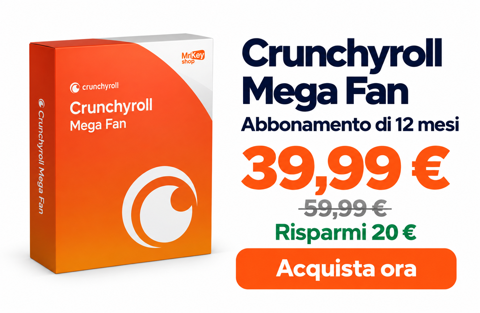 Acquistare Crunchyroll Mega Fan 1 anno in offerta 