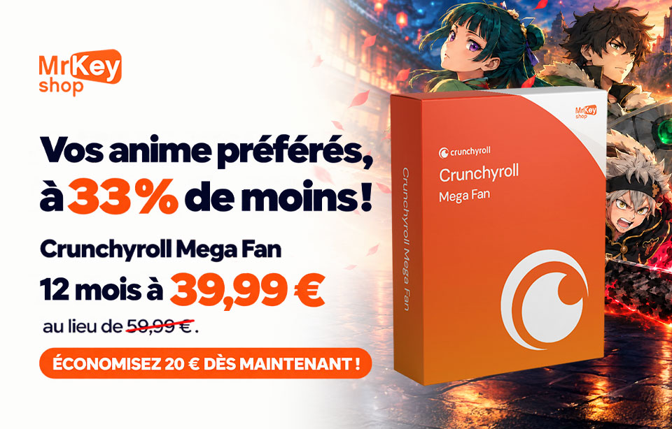 Offre Cruncyroll Mega Fan - Streaming d'anime avec 33 % de réduction